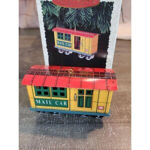 Hallmark 1990 Yuletide Central ornament Xmas Decor mail car train